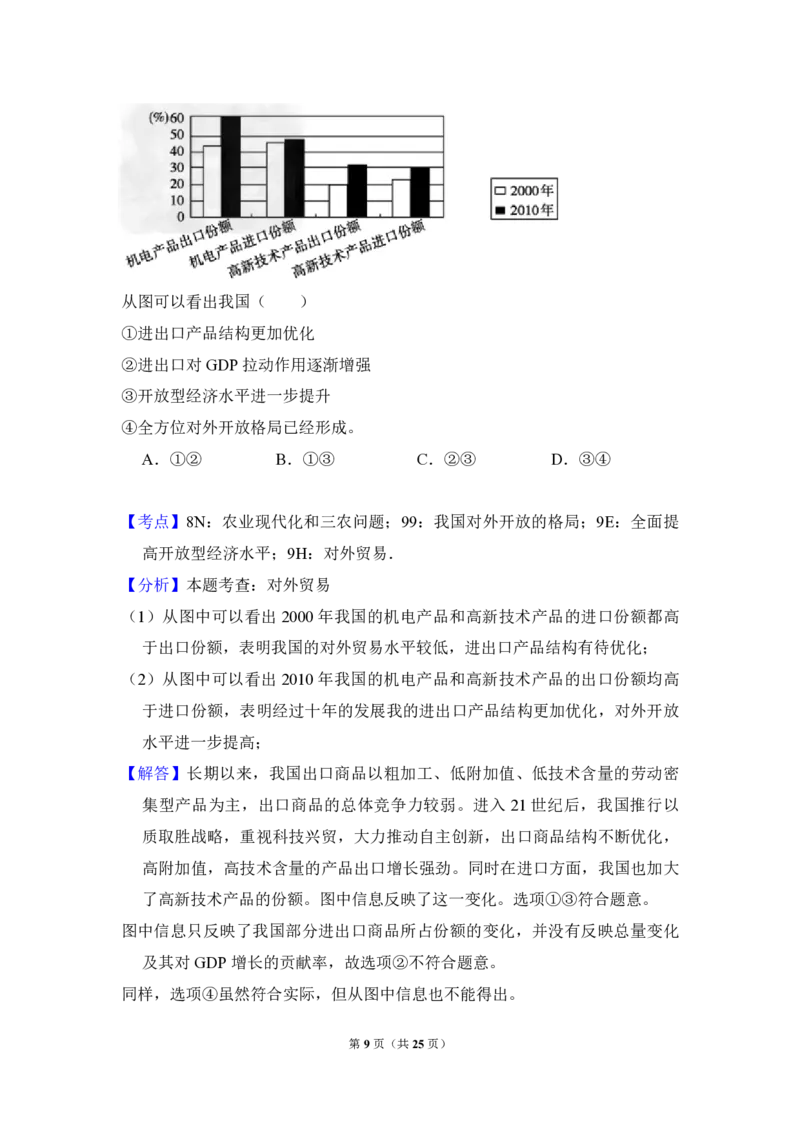 2011年全国统一高考政治试卷（大纲版）（解析版）_全国卷+地方卷_9.政治_1.政治高考真题试卷_2008-2020年_全国卷_全国统一高考政治（新课标ⅰ）08-20_A4word版_PDF版（赠送）