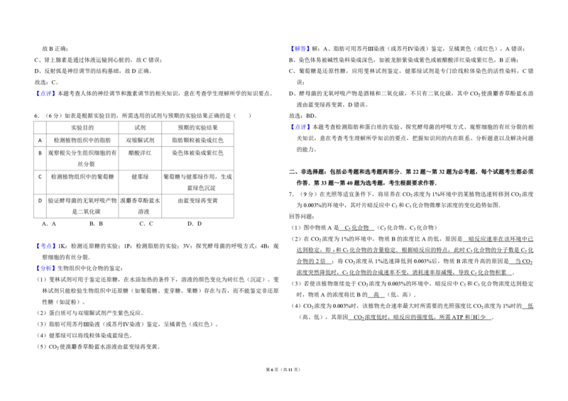 2011年全国统一高考生物真题（新课标）（解析版）_全国卷+地方卷_6.生物_1.生物高考真题试卷_2008-2020年_全国卷_全国统一高考生物（新课标ⅱ）08-21_A3word版_PDF版（赠送）
