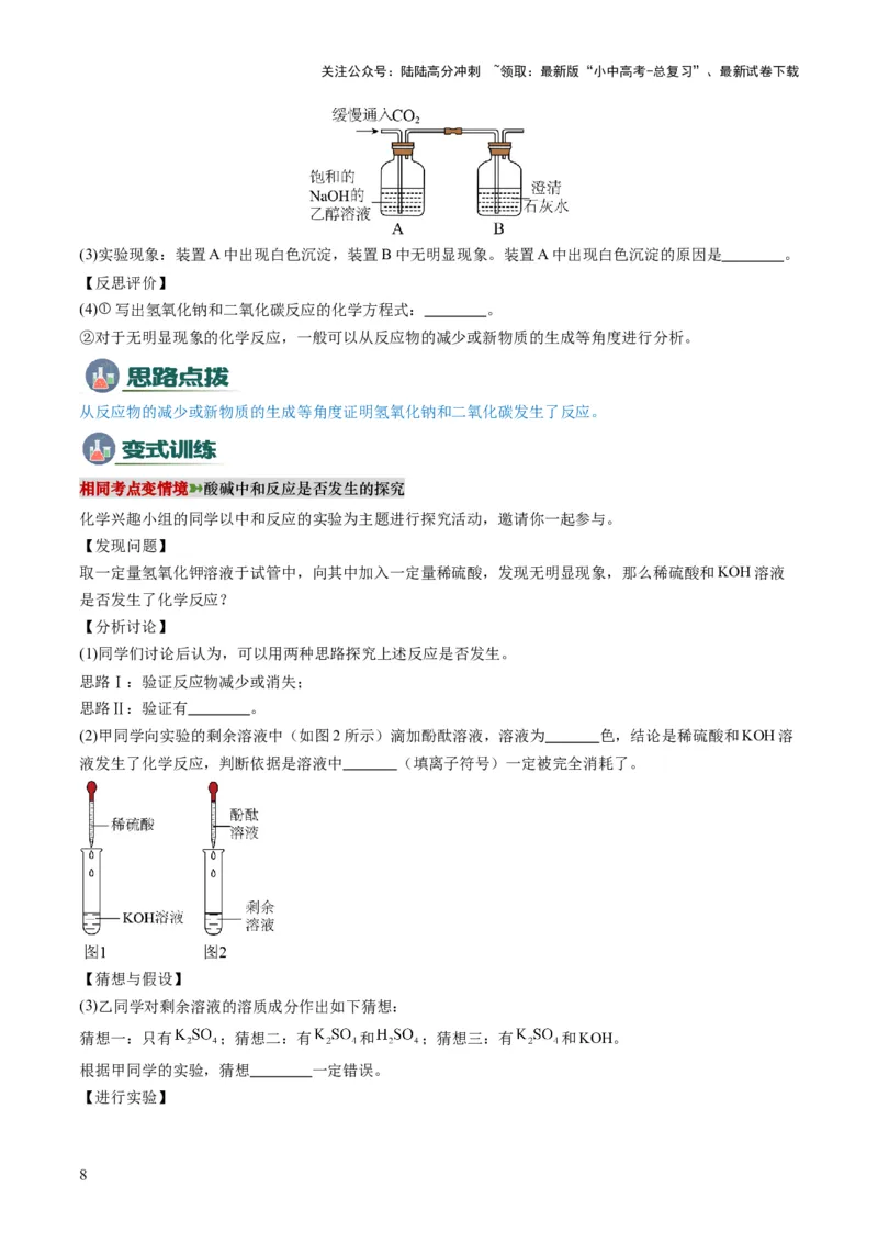 专题08实验探究题（原卷版）_02中考总复习（2026版更新中）_05-化学-中考总复习_2025年中考复习资料_2025年中考化学答题方法模板_专题08实验探究题-2025年中考化学答题方法模板