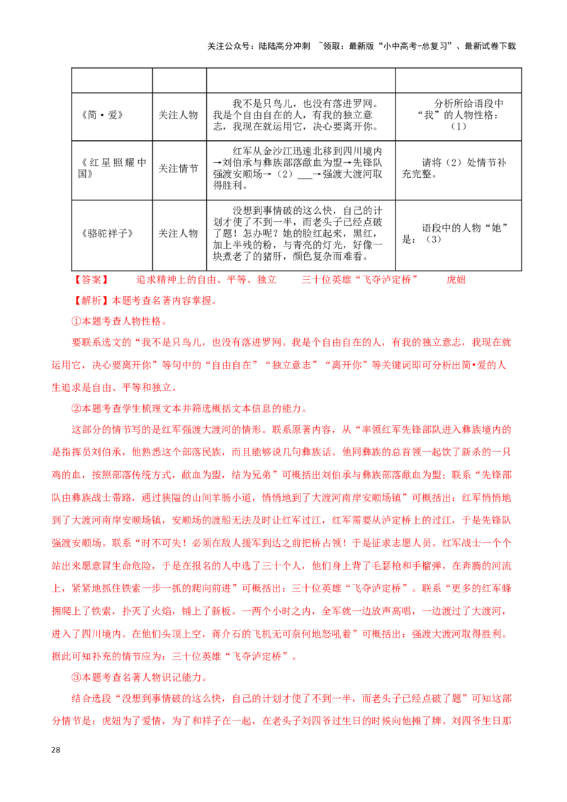 专题05《红星照耀中国》真题精练（综合题）（解析版）－备战2024年中考语文名著阅读知识（考点）梳理+真题演练_02中考总复习（2026版更新中）_01-语文-中考总复习_2024年中考资料