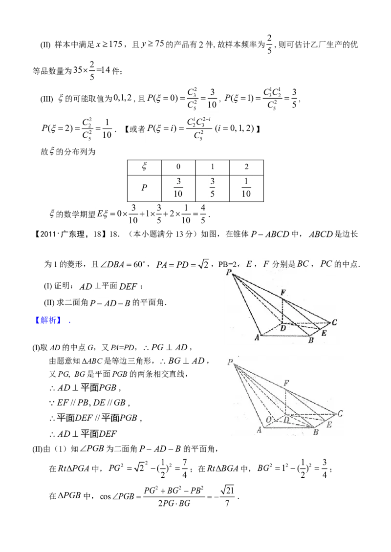 2011年广东高考（理科）数学试题及答案_全国卷+地方卷_2.数学_1.数学高考真题试卷_2008-2020年_地方卷_广东高科数学（理+文）08-22_A4Word版