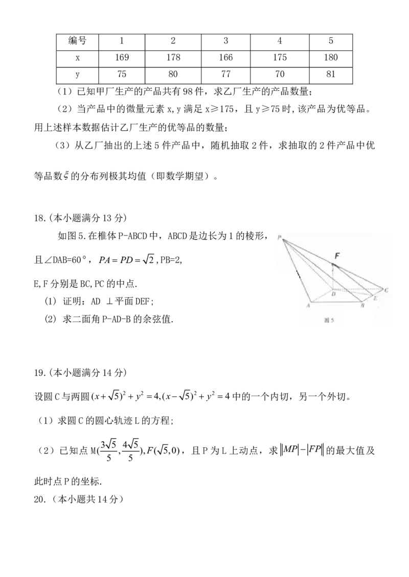 2011年广东高考（理科）数学试题及答案_全国卷+地方卷_2.数学_1.数学高考真题试卷_2008-2020年_地方卷_广东高科数学（理+文）08-22_A4Word版