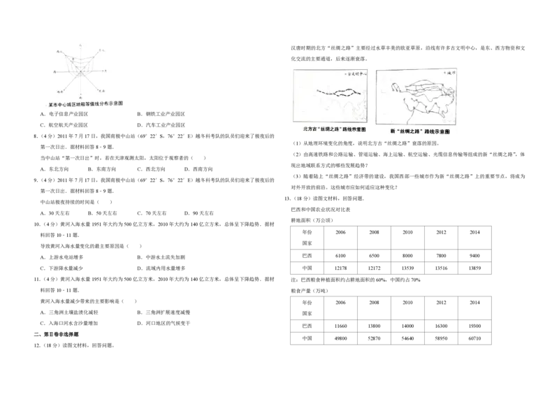 2016年天津市高考地理试卷_全国卷+地方卷_8.地理_1.地理高考真题试卷_2008-2020年_地方卷_天津高考地理08-21_A3word版_PDF版（赠送）