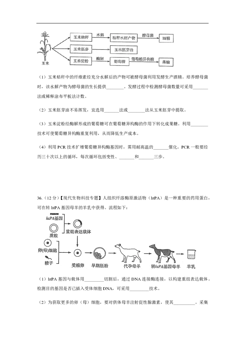 2014年高考真题生物（山东卷）（原卷版）_全国卷+地方卷_6.生物_1.生物高考真题试卷_2008-2020年_地方卷_山东高考生物08-21_山东高考生物_A4版_pdf版