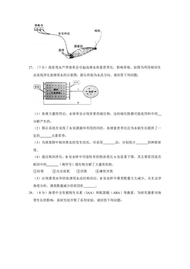2016年江苏省高考生物试卷_全国卷+地方卷_6.生物_1.生物高考真题试卷_2008-2020年_地方卷_江苏高考生物07-20_A4word版