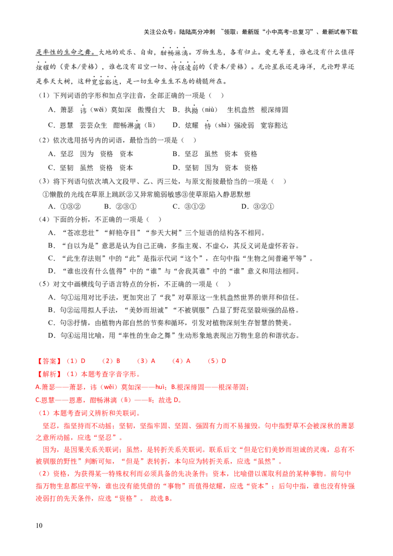 专题05语法与修辞（讲练）（解析版）_02中考总复习（2026版更新中）_01-语文-中考总复习_2025年中考资料_2025中考二轮课件ppt+讲义+练习语文_讲义练习