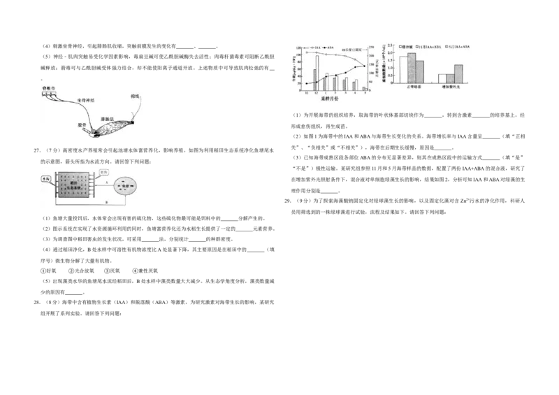 2016年江苏省高考生物试卷_全国卷+地方卷_6.生物_1.生物高考真题试卷_2008-2020年_地方卷_江苏高考生物07-20_A3word版