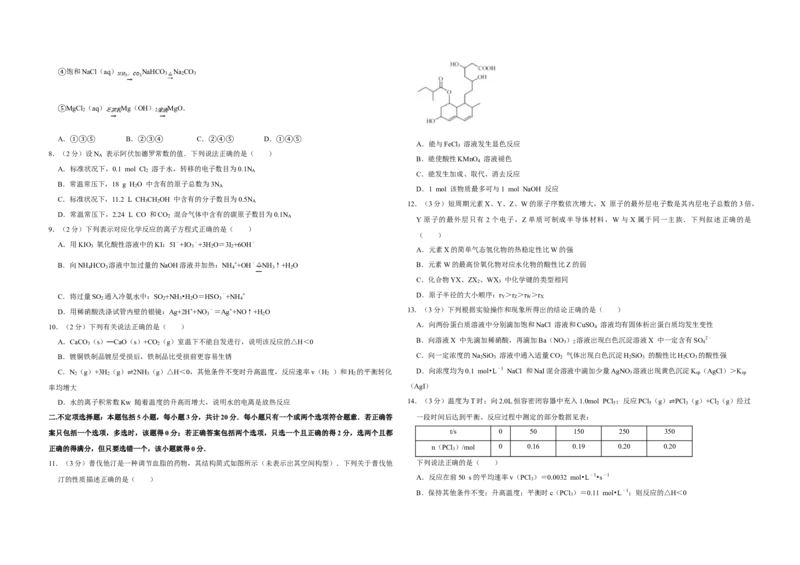 2012年江苏省高考化学试卷_全国卷+地方卷_5.化学_1.化学高考真题试卷_2008-2020年_地方卷_江苏高考化学2008-2020_A3word版