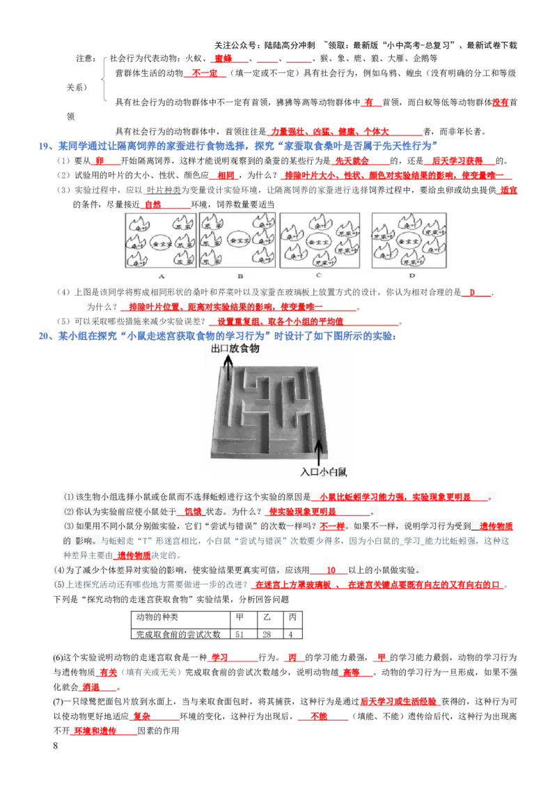 专题05生物圈中的其他生物（背诵版）_02中考总复习（2026版更新中）_08-生物-中考总复习_2025中考复习资料_2025年中考生物知识梳理_专题05生物圈中的其他生物_专题05生物圈中的其他生物