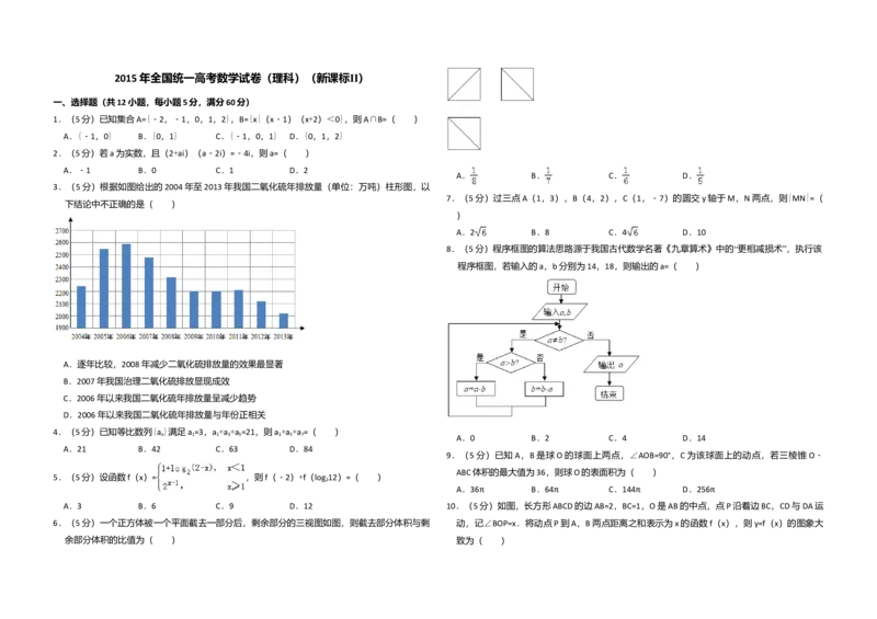 2015年全国统一高考数学试卷（理科）（新课标Ⅱ）（解析版）_全国卷+地方卷_2.数学_1.数学高考真题试卷_2008-2020年_全国卷_全国2卷（2008-2022）_高考数学（理科）（新课标ⅱ）_A3word版