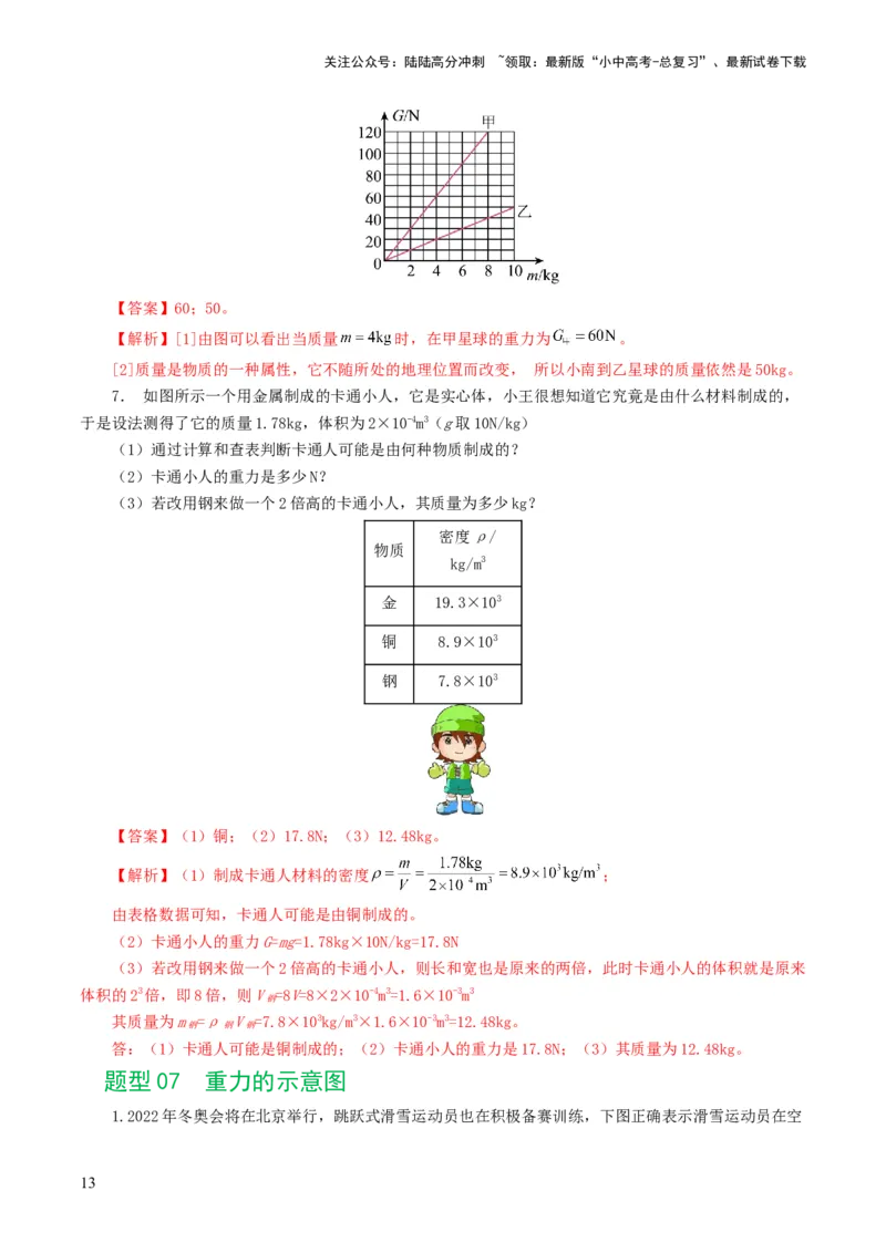 专题08力（8题型）（练习）（解析版）_02中考总复习（2026版更新中）_04-物理-中考总复习_2024年中考复习资料_一轮复习_课件+讲义+练习2024年中考物理一轮复习讲练测（全国通用）