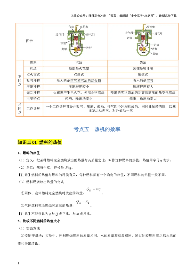 专题05内能及内能的利用（6大模块知识清单+5个易混易错+5种方法技巧+典例真题精析）（解析版）_02中考总复习（2026版更新中）_04-物理-中考总复习_2025年中考复习资料
