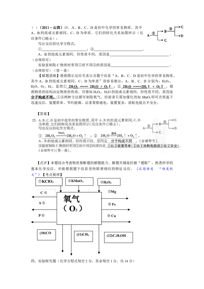 2011年山西省中考化学真题及答案_❤山西历年中考真题_5.山西中考化学2008-2025