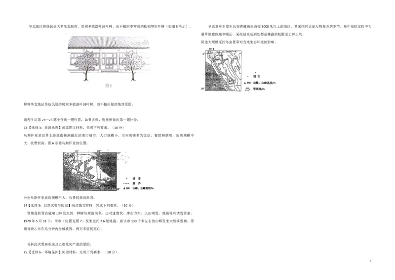 2016年高考地理（原卷版）（海南卷）_全国卷+地方卷_8.地理_1.地理高考真题试卷_2008-2020年_地方卷_海南高考地理08-20_A3word版_PDF版（赠送）