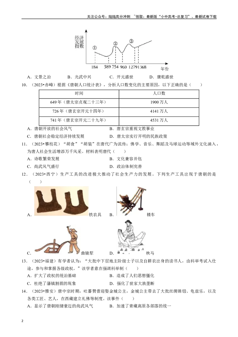 专题05隋唐时期：繁荣与开放的时代（原卷版）_02中考总复习（2026版更新中）_06-历史-中考总复习_2024年中考复习资料_一轮复习_配套练习