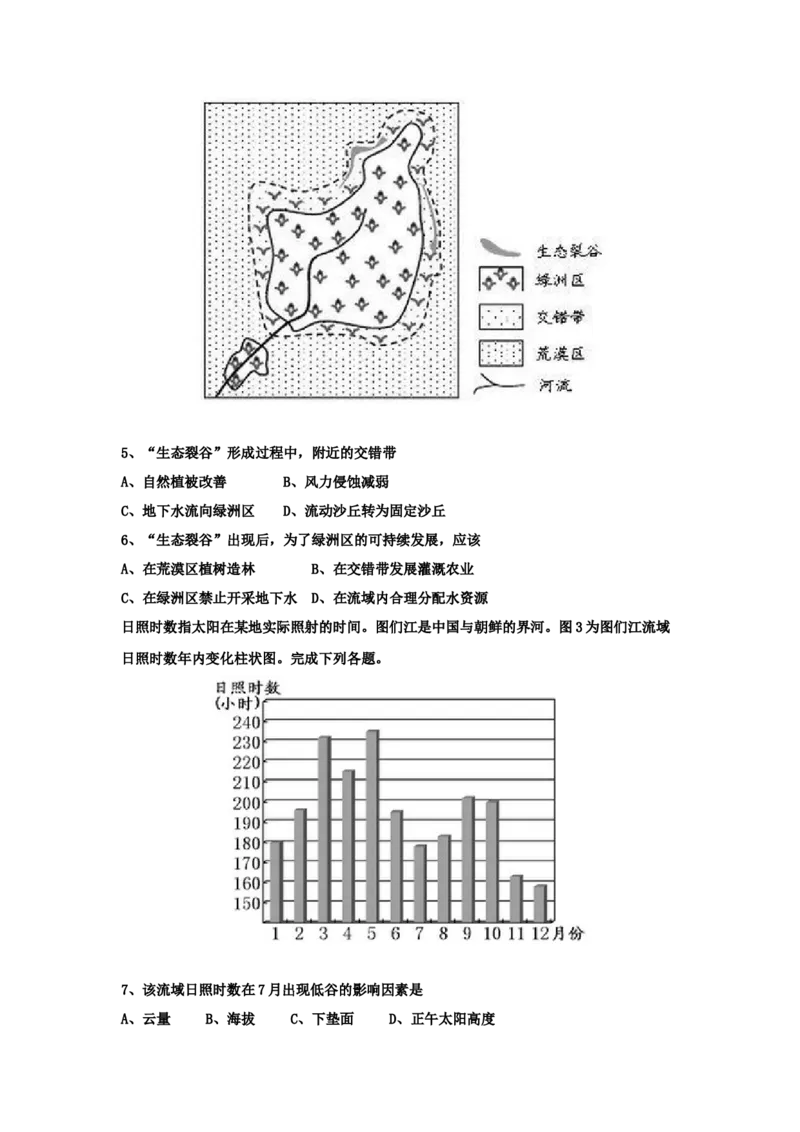 2015年高考真题地理（山东卷）（原卷版）_全国卷+地方卷_8.地理_1.地理高考真题试卷_2008-2020年_地方卷_山东高考地理08-21_山东高考地理_A4版
