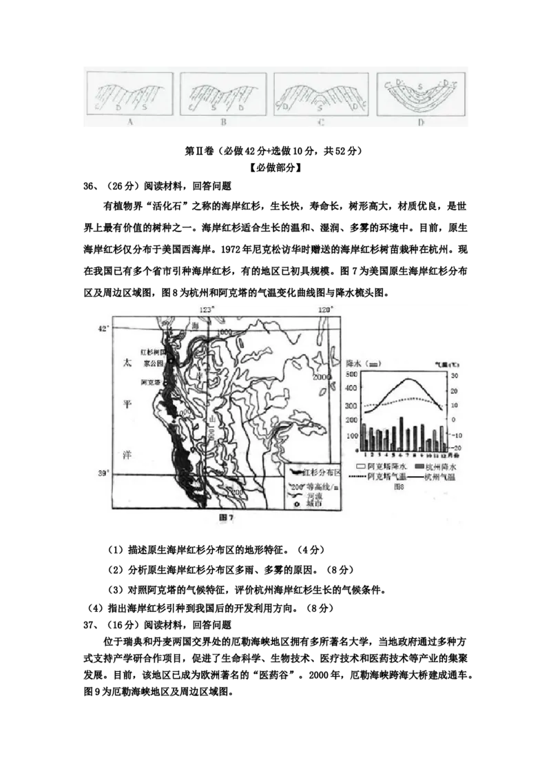 2015年高考真题地理（山东卷）（原卷版）_全国卷+地方卷_8.地理_1.地理高考真题试卷_2008-2020年_地方卷_山东高考地理08-21_山东高考地理_A4版