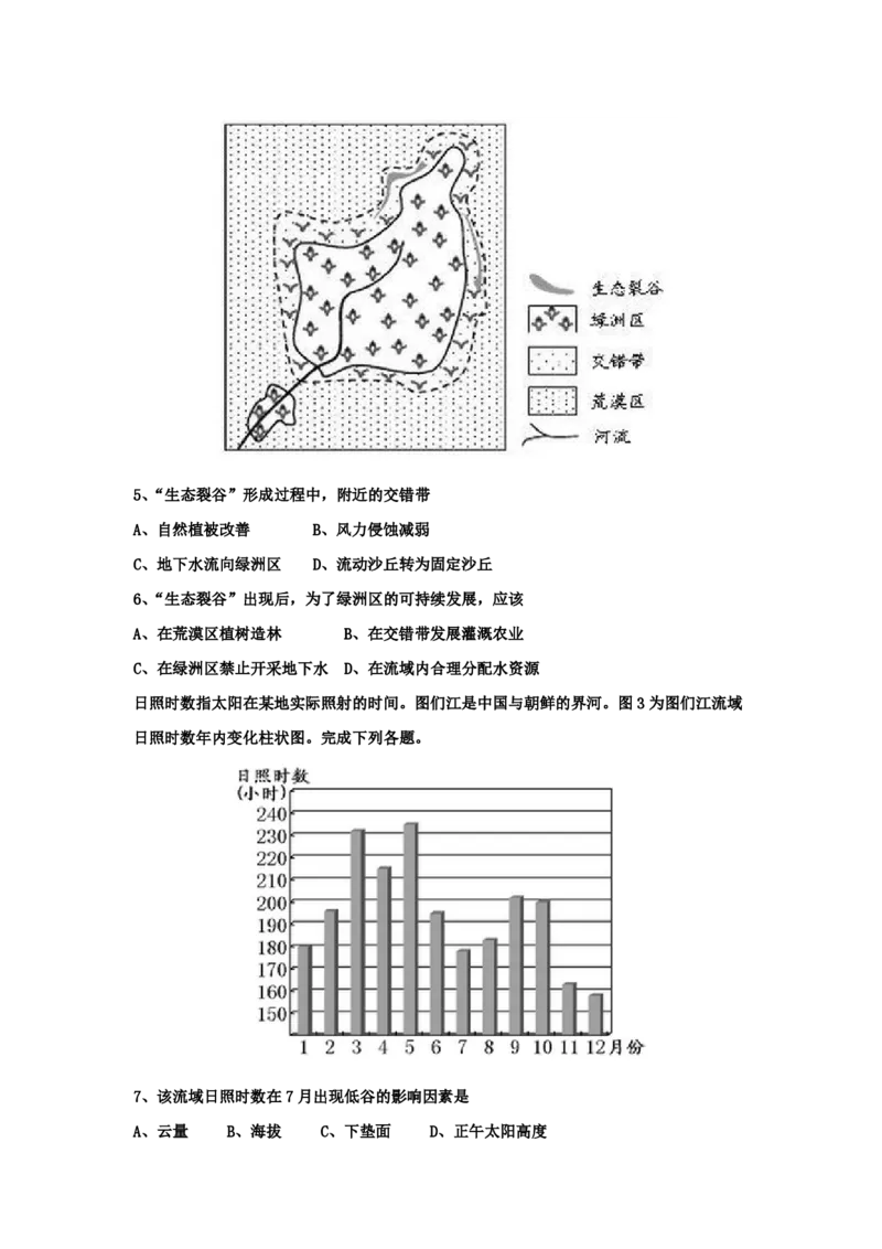 2015年高考真题地理（山东卷）（原卷版）_全国卷+地方卷_8.地理_1.地理高考真题试卷_2008-2020年_地方卷_山东高考地理08-21_山东高考地理_A4版_PDF版