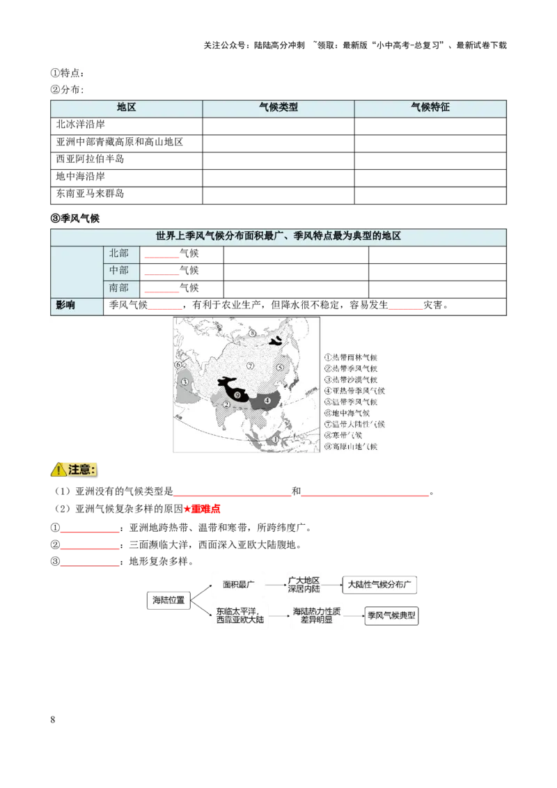 专题05认识大洲-2025年中考地理知识点梳理（挖空版）_02中考总复习（2026版更新中）_09-地理-中考总复习_2025中考地理复习资料_2025年中考地理知识点_挖空版+背诵版