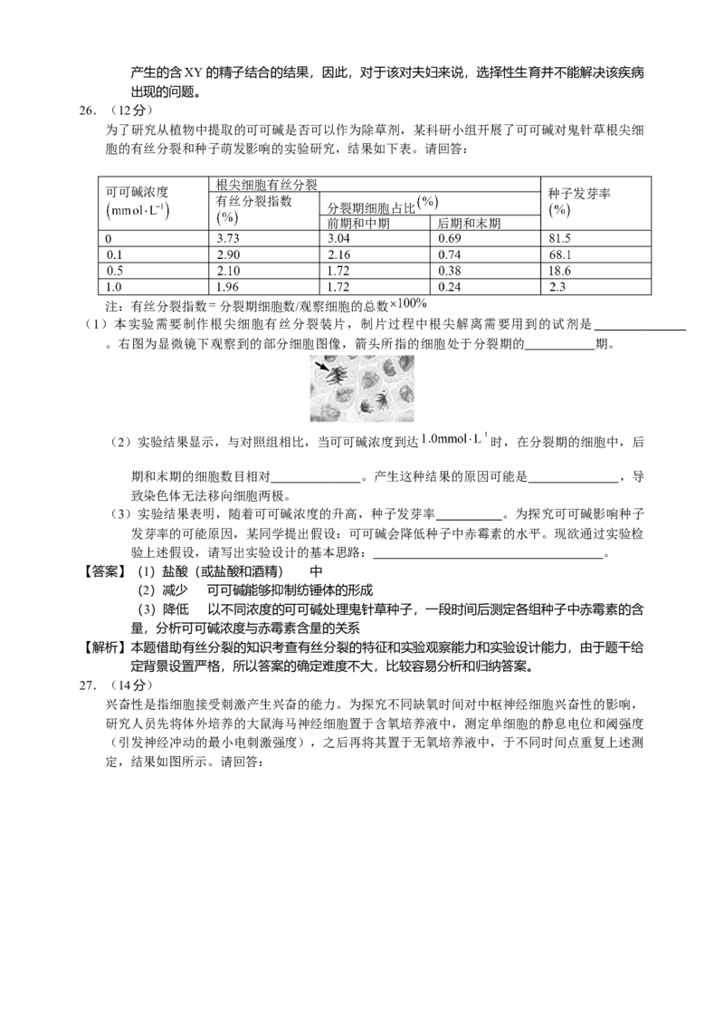 2015年福建高考生物真题及答案_全国卷+地方卷_6.生物_1.生物高考真题试卷_2008-2020年_地方卷_福建高考生物08-20