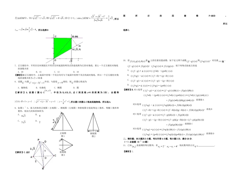 2011年广东高考（文科）数学试题及答案_全国卷+地方卷_2.数学_1.数学高考真题试卷_2008-2020年_地方卷_广东高科数学（理+文）08-22_A3Word版