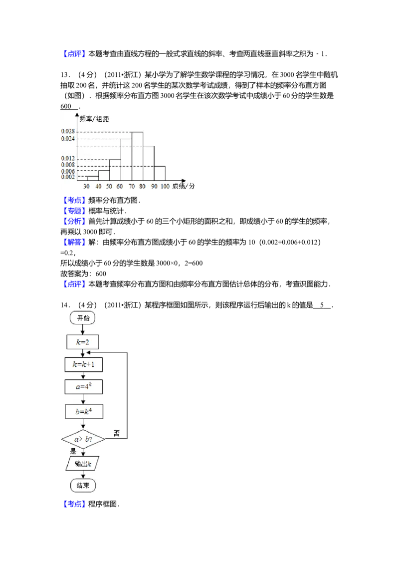 2011年高考浙江文科数学试题及答案（精校版）_全国卷+地方卷_2.数学_1.数学高考真题试卷_2008-2020年_地方卷_地方卷高考文科数学_浙江文科数学08-16