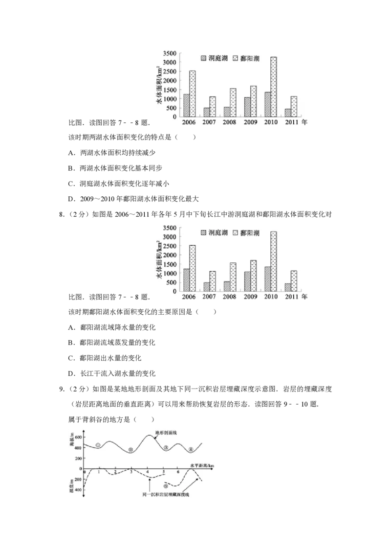 2012年江苏省高考地理试卷_全国卷+地方卷_8.地理_1.地理高考真题试卷_2008-2020年_地方卷_江苏高考地理08-21_A4word版_PDF版（赠送）