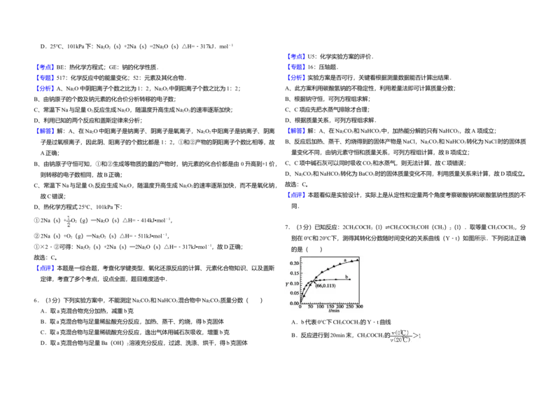 2011年北京市高考化学试卷（解析版）_全国卷+地方卷_5.化学_1.化学高考真题试卷_2008-2020年_地方卷_北京高考化学2008-2020_A3word版