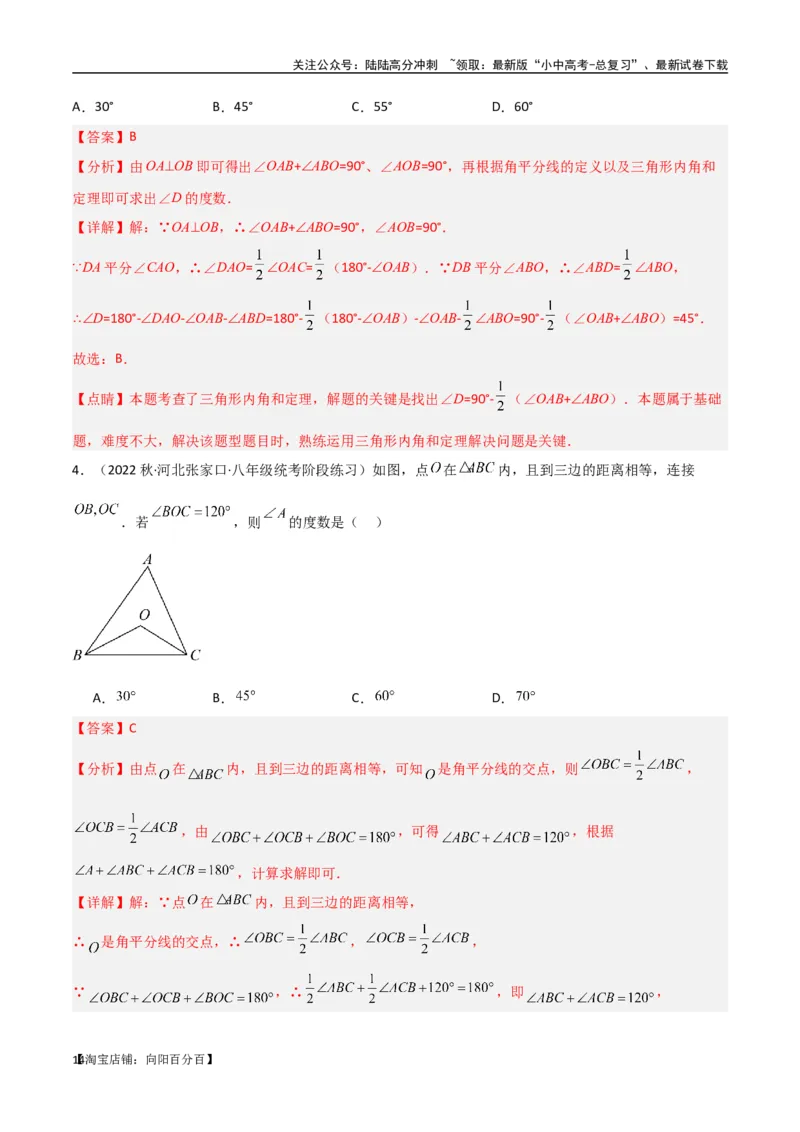专题05三角形中的倒角模型-双角平分线（三角形）模型（解析版）_02中考总复习（2026版更新中）_02-数学-中考总复习_2024年中考复习资料_专项复习资料_答案解析版