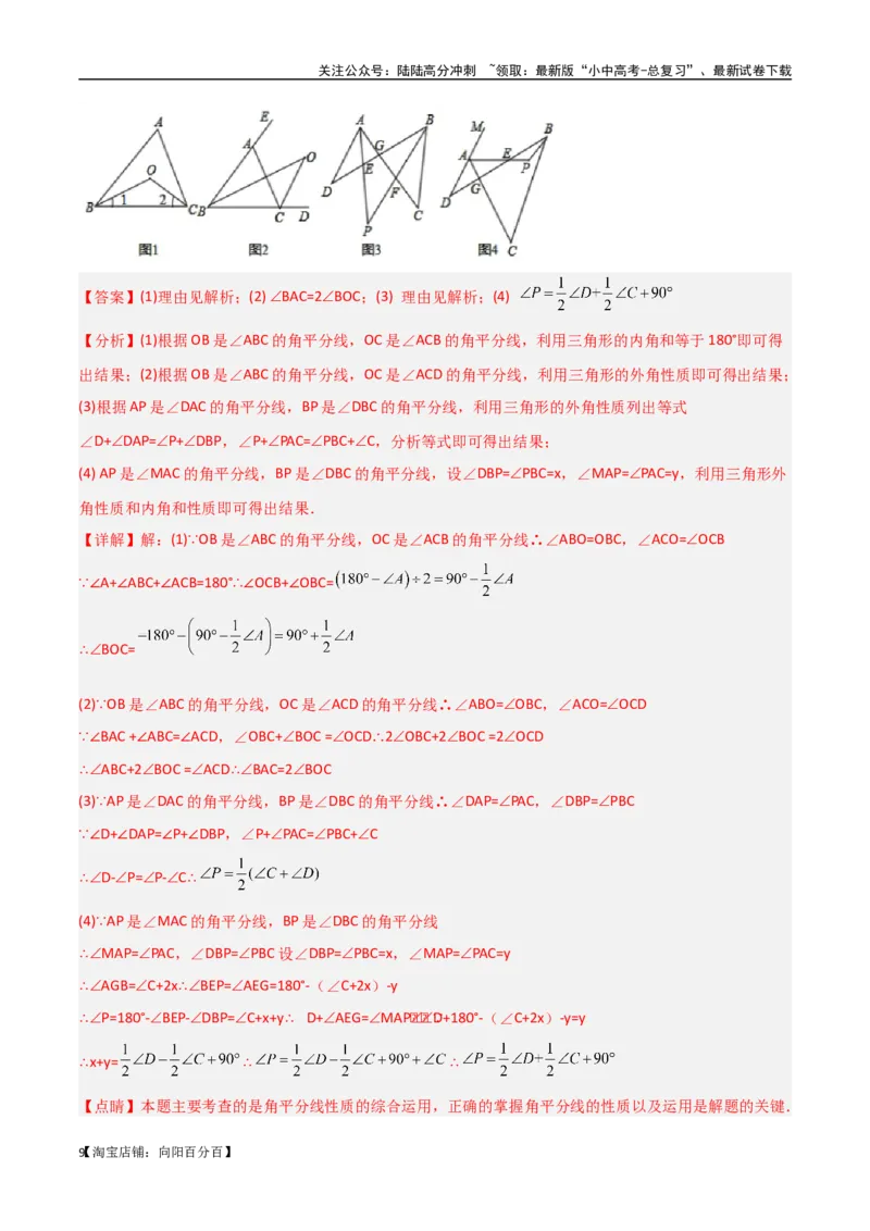 专题05三角形中的倒角模型-双角平分线（三角形）模型（解析版）_02中考总复习（2026版更新中）_02-数学-中考总复习_2024年中考复习资料_专项复习资料_答案解析版