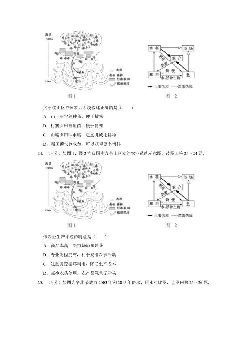 2016年江苏省高考地理试卷_全国卷+地方卷_8.地理_1.地理高考真题试卷_2008-2020年_地方卷_江苏高考地理08-21_A4word版