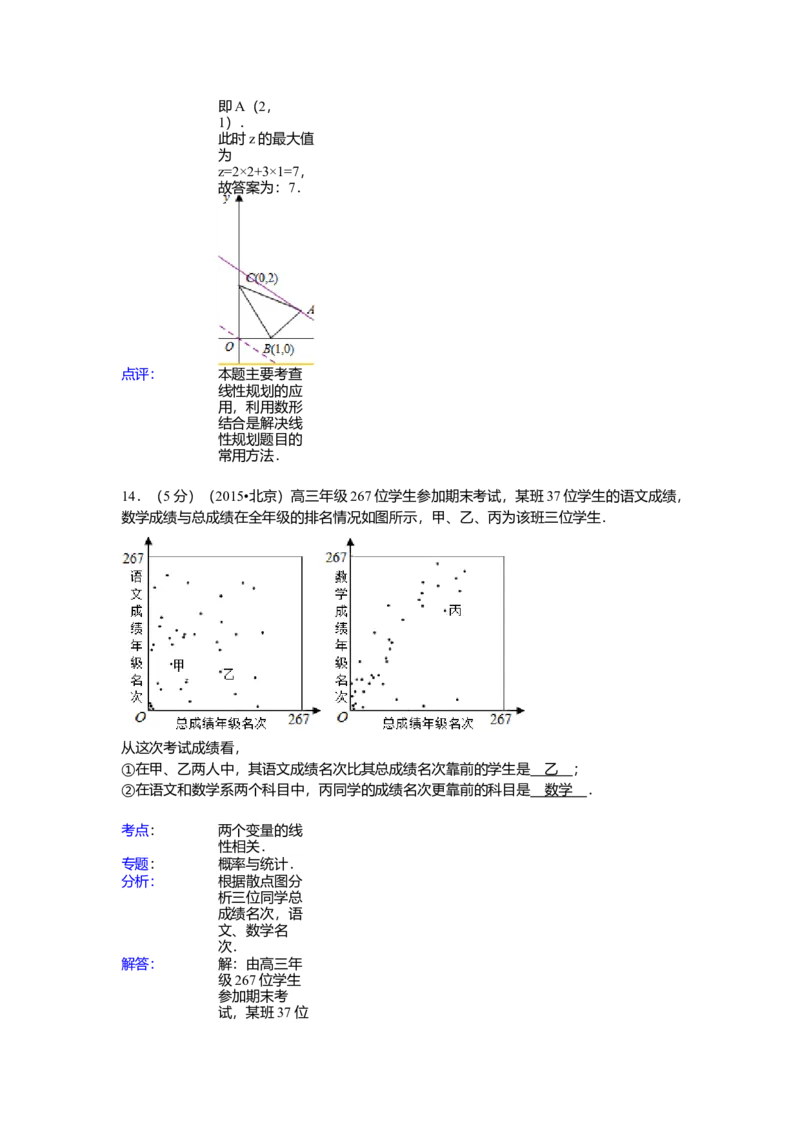 2015年北京高考文科数学试题及答案_全国卷+地方卷_2.数学_1.数学高考真题试卷_2008-2020年_地方卷_地方卷高考文科数学_北京文科数学08-20