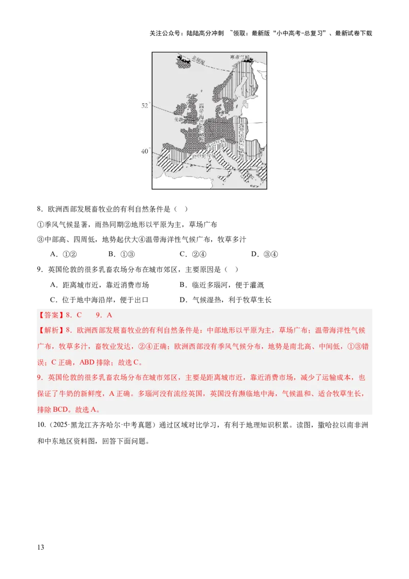 专题05东半球其他地区和国家（全国通用）（第01期）（解析版）_02中考总复习（2026版更新中）_09-地理-中考总复习_2026年中考复习（更新中）