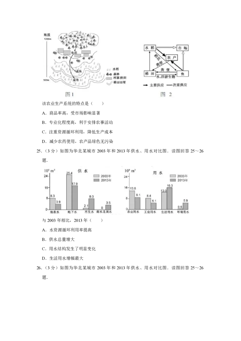 2016年江苏省高考地理试卷_全国卷+地方卷_8.地理_1.地理高考真题试卷_2008-2020年_地方卷_江苏高考地理08-21_A4word版_PDF版（赠送）
