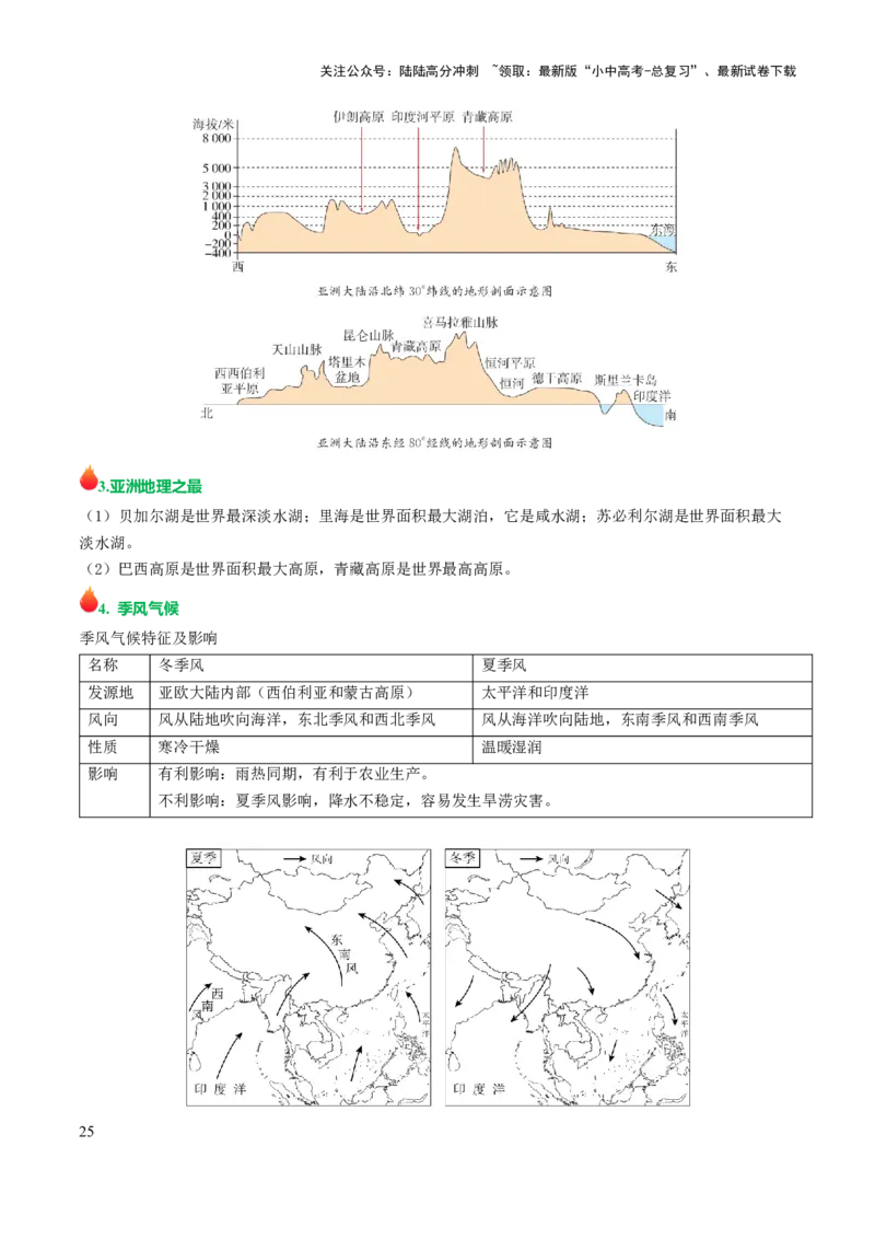 专题05认识大洲-2025年中考地理知识点梳理（背诵版）_02中考总复习（2026版更新中）_09-地理-中考总复习_2025中考地理复习资料_2025年中考地理知识点_挖空版+背诵版