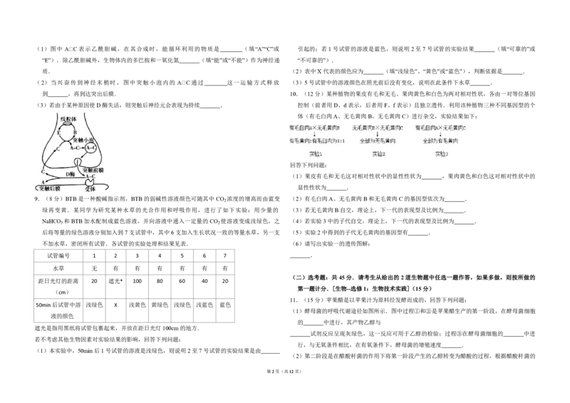 2016年全国统一高考生物试卷（新课标Ⅱ）（解析版）_全国卷+地方卷_6.生物_1.生物高考真题试卷_2008-2020年_全国卷_全国统一高考生物（新课标ⅱ）08-21_A3word版_PDF版（赠送）