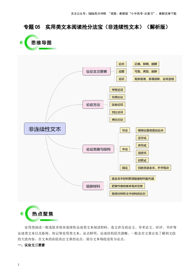 专题05非连续性文本抢分法宝（解析版）_02中考总复习（2026版更新中）_01-语文-中考总复习_2024年中考资料_三轮复习_备战2024年中考语文抢分秘籍（全国通用）