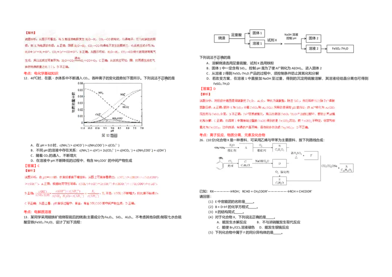 2015年浙江省高考化学6月（解析版）_全国卷+地方卷_5.化学_1.化学高考真题试卷_2008-2020年_地方卷_浙江高考化学2008-2021_A3word版