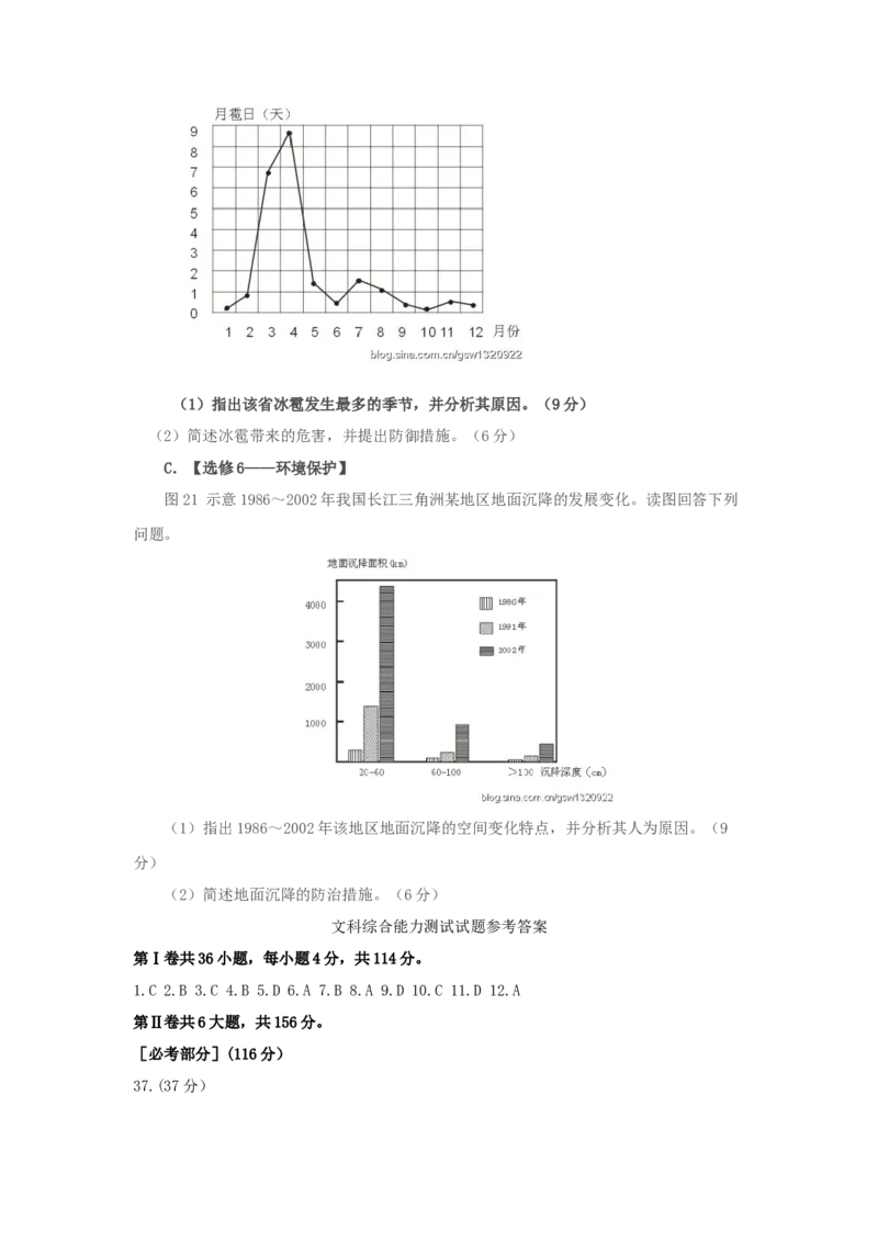 2011年高考福建卷（文综地理部分）（答案）_全国卷+地方卷_8.地理_1.地理高考真题试卷_2008-2020年_地方卷_福建高考地理08-20