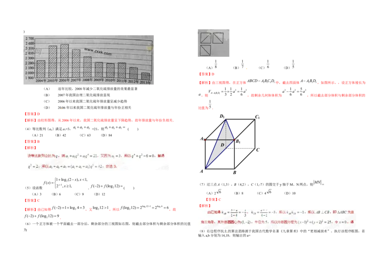 2015年海南省高考数学试题及答案（理科）_全国卷+地方卷_2.数学_1.数学高考真题试卷_2008-2020年_地方卷_海南高考数学08-22_A3word版_答案版