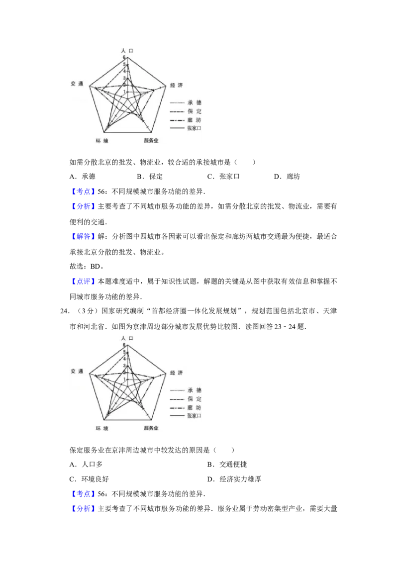 2014年江苏省高考地理试卷解析版_全国卷+地方卷_8.地理_1.地理高考真题试卷_2008-2020年_地方卷_江苏高考地理08-21_A4word版