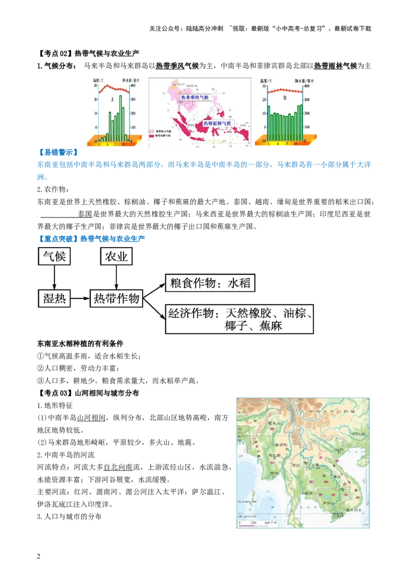 专题09东南亚和南亚（背记帮）-备战2024年中考地理一轮复习考点帮（全国通用）（答案版）_02中考总复习（2026版更新中）_09-地理-中考总复习_2024年中考复习资料_一轮复习