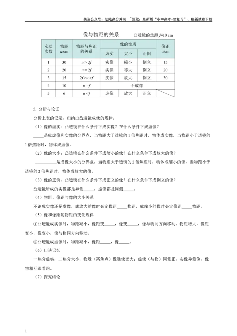 专题05透镜及其应用（知识梳理典例练习）（学生版）_02中考总复习（2026版更新中）_04-物理-中考总复习_2024年中考复习资料_一轮复习_更新2024年中考物理一轮复习精品资料_配套练习