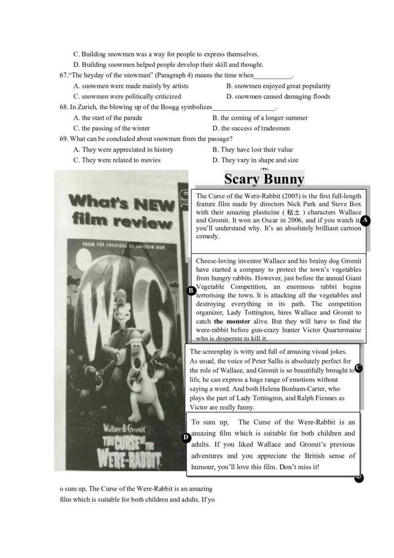 2015年上海高考英语真题试卷（原卷版）_全国卷+地方卷_3.英语_1.英语高考真题试卷_2008-2020年_地方卷_上海高考英语真题04-19