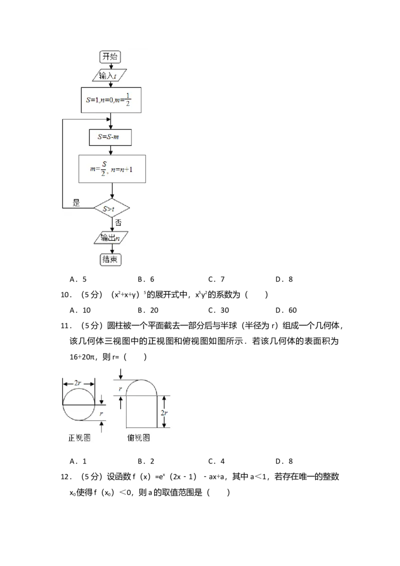 2015年全国统一高考数学试卷（理科）（新课标Ⅰ）（解析版）_全国卷+地方卷_2.数学_1.数学高考真题试卷_2008-2020年_全国卷_全国1卷（2008-2022）_高考数学（理科）（新课标ⅰ）_A4word版
