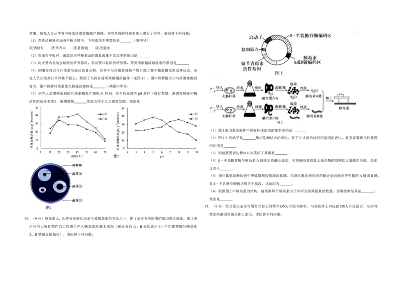 2015年江苏省高考生物试卷_全国卷+地方卷_6.生物_1.生物高考真题试卷_2008-2020年_地方卷_江苏高考生物07-20_A3word版