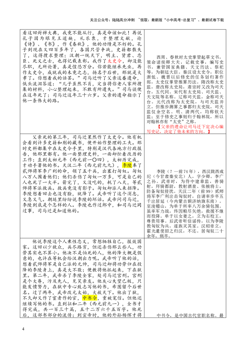 专题09《史记》《汉书》第九-2024年中考语文复习之《经典常谈》章节阅读与训练（解析版）_02中考总复习（2026版更新中）_01-语文-中考总复习_2024年中考资料_专项复习资料
