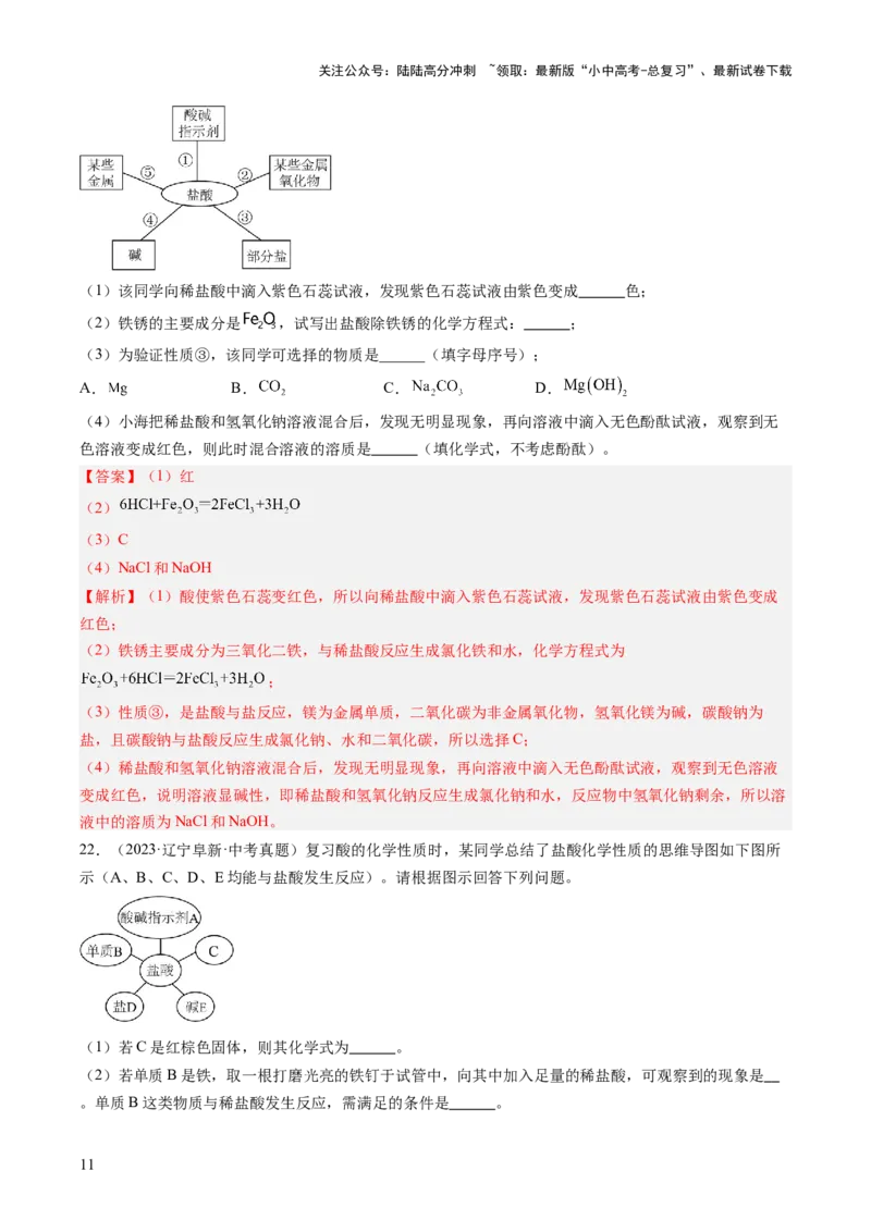 专题08常见的酸和碱（解析版）_02中考总复习（2026版更新中）_05-化学-中考总复习_2026年中考复习（更新中）_好题汇编三年（2023-2025）中考化学真题分类汇编（全国通用）