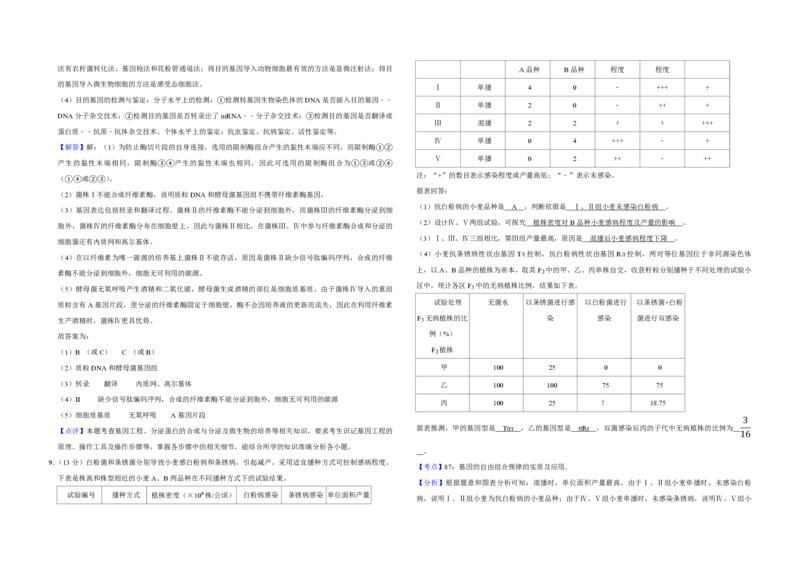 2015年天津市高考生物试卷解析版_全国卷+地方卷_6.生物_1.生物高考真题试卷_2008-2020年_地方卷_天津高考生物07-21_A3word版_PDF版（赠送）