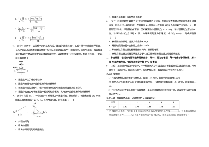 2015年全国统一高考物理试卷（新课标Ⅰ）（原卷版）_全国卷+地方卷_4.物理_1.物理高考真题试卷_2008-2020年_全国卷物理_全国统一高考物理（新课标ⅰ）08-21_A3word版